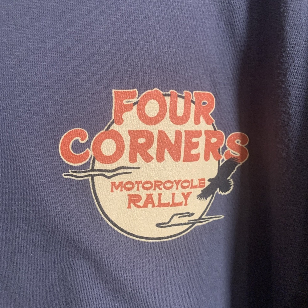 Mens Four Corners Bike Rally 2024 Durango Colorado Dual Graphic T-Shirt Gray 3XL - Picture 8 of 10